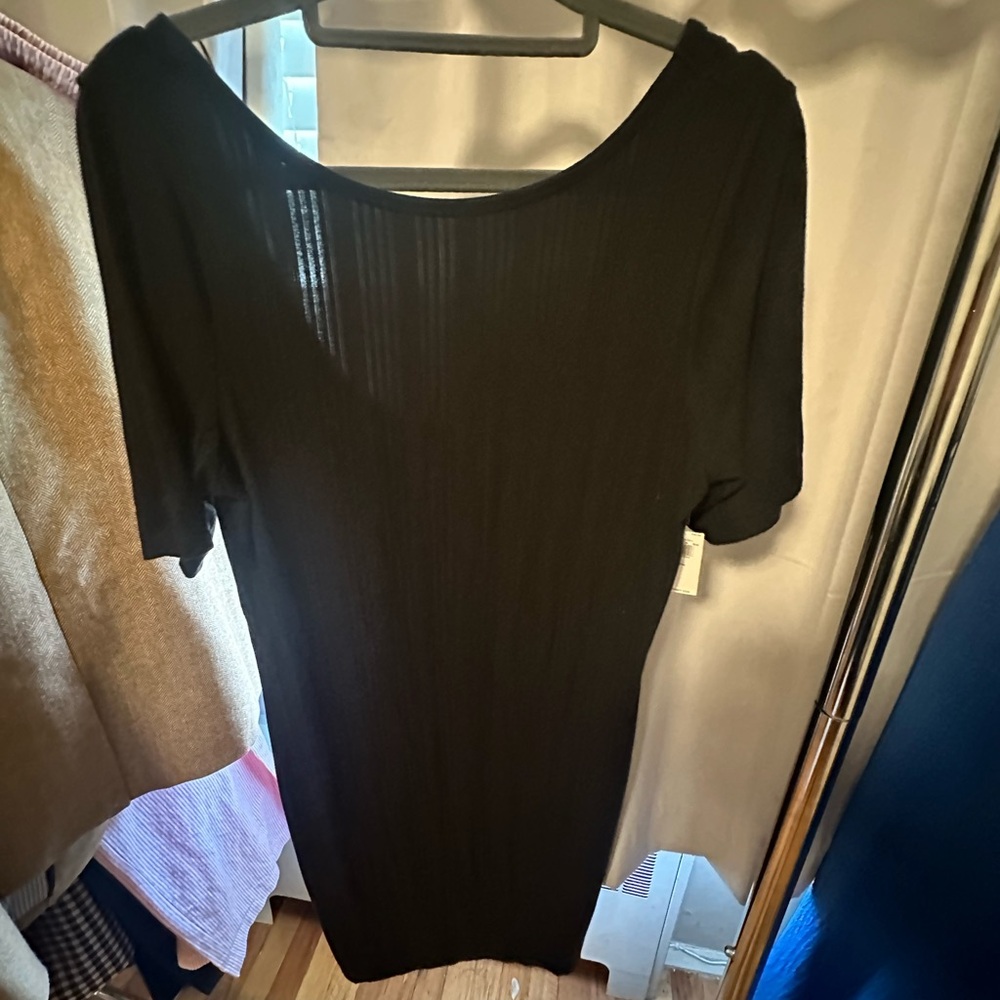 Old Navy Short Sleeve Midi Body Con Ribbed Dress w/ scoop back